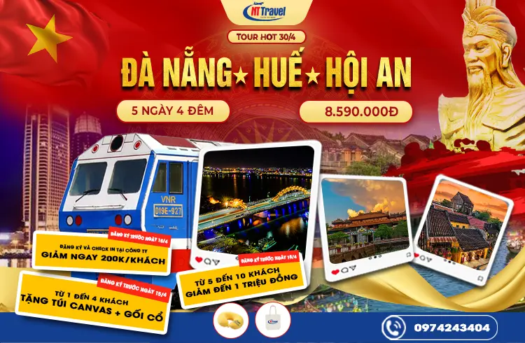 Tour Đà Nẵng Hội An Huế 5 Ngày 4 Đêm Lễ 30/4 - 1/5