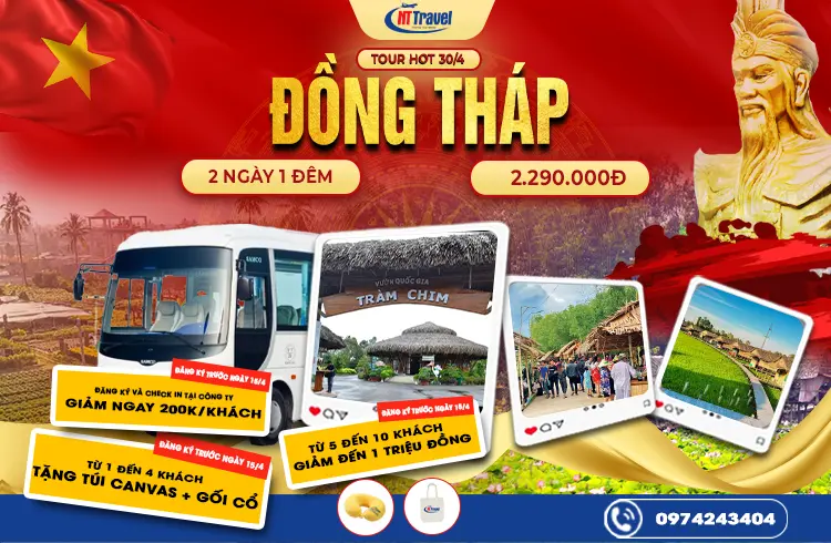 Tour Đồng Tháp 2 Ngày 1 Đêm Lễ 30/4 - 1/5
