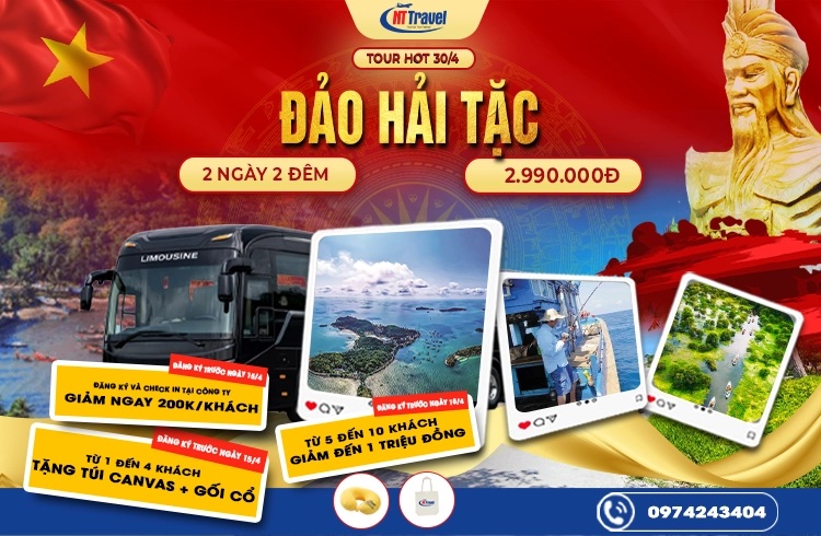 Tour Đảo Hải Tặc 2 Ngày 2 Đêm Lễ 30/4 - 1/5