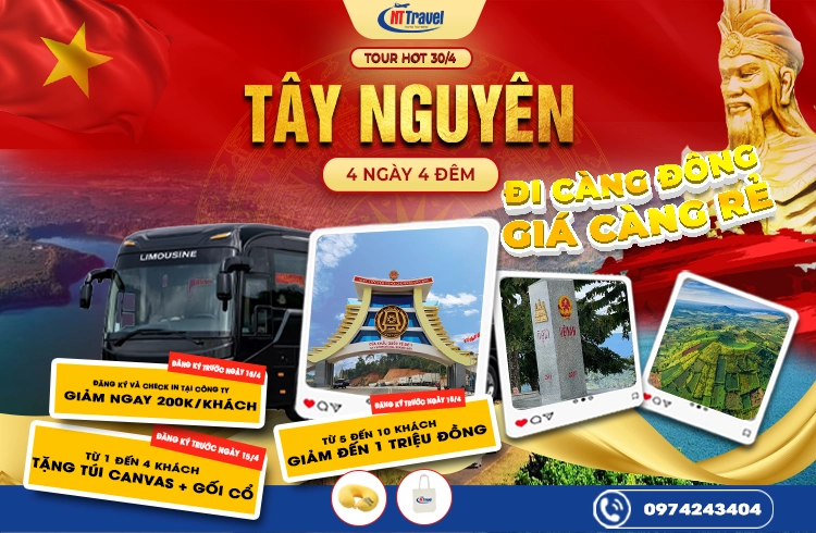 Tour Tây Nguyên 4 Ngày 4 Đêm Lễ 30/4