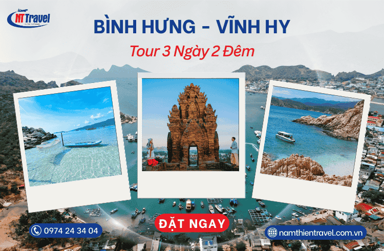 Tour Đảo Bình Hưng Vĩnh Hy 3 Ngày 2 Đêm | Trọn Gói Trải Nghiệm Tàu Đáy Kính – Thưởng Thức BBQ Hải Sản