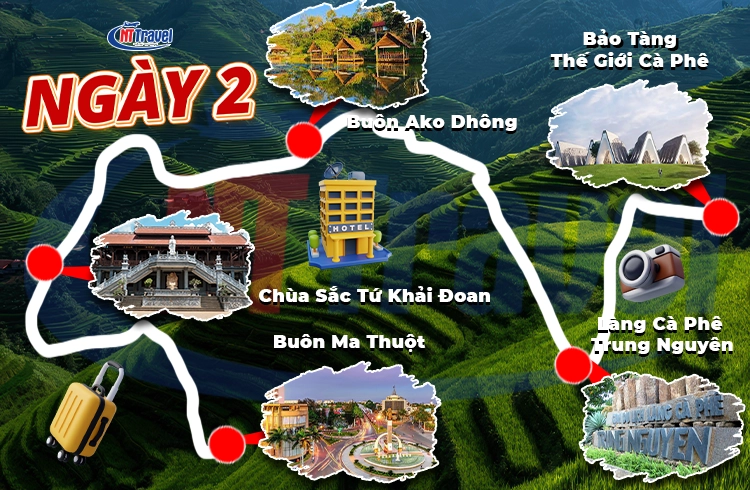 Ngày 02 Măng Đen - Buôn Ma Thuột - Chùa Sắc Tứ - Làng Cà Phê - Bảo Tàng Thế Giới Cà Phê