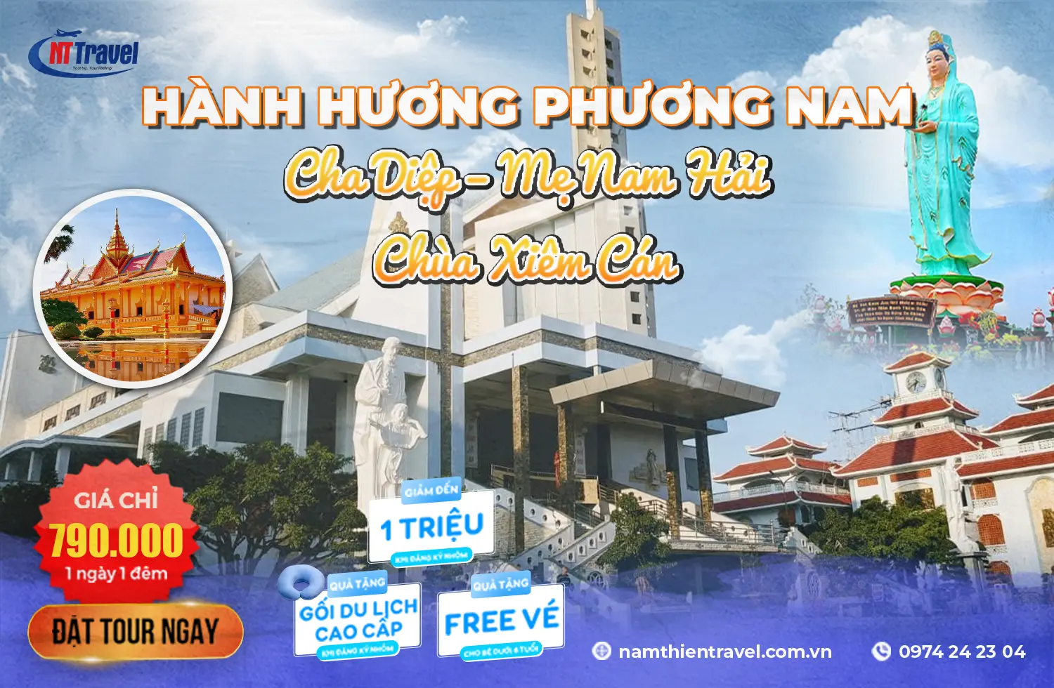 Tour Hành Hương Cha Diệp Mẹ Nam Hải 1N1Đ Xe Giường Nằm Dịch Vụ Bao Gồm Trọn Gói 2 Bữa Ăn Chất Lương - Phí Tham Quan