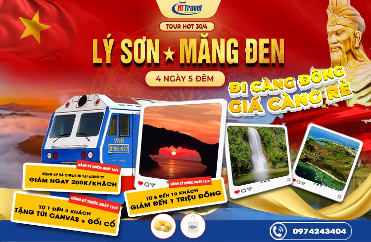 Tour Đảo Lý Sơn Măng Đen 4 Ngày 5 Đêm Lễ 30/4