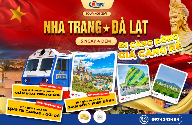 Tour Nha Trang Đà Lạt 5 Ngày 4 Đêm Lễ 30/4