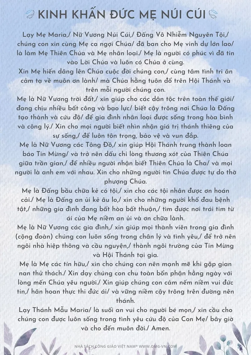 kinh khấn đức mẹ núi cúi