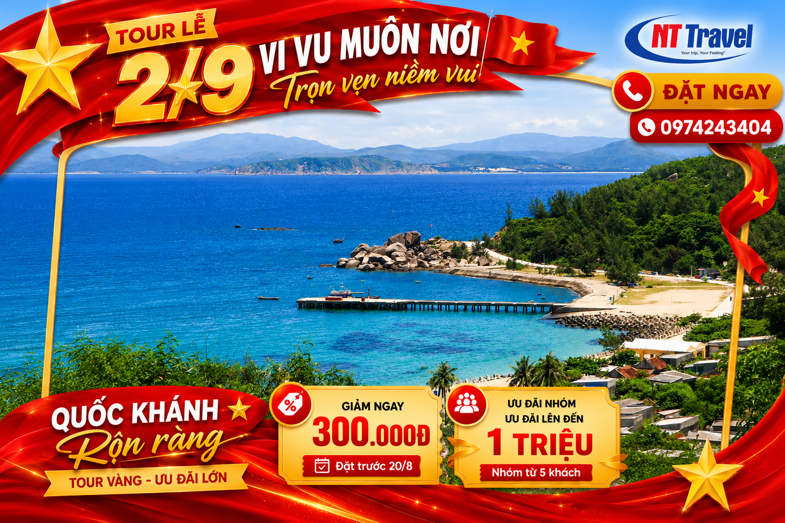 Tour Cù Lao Xanh Quy Nhơn 3 ngày 3 đêm Lễ 2/9