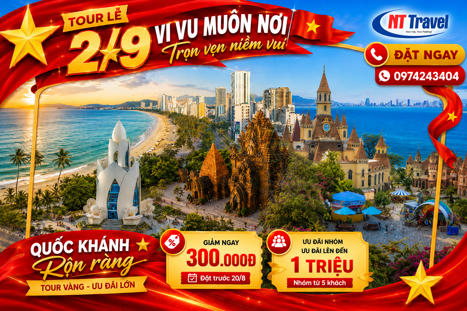 Tour Nha Trang 3 Ngày 2 Đêm Lễ 2/9: Khám Phá Đảo Hòn Tằm – Thư Giãn Tắm Bùn Khoáng
