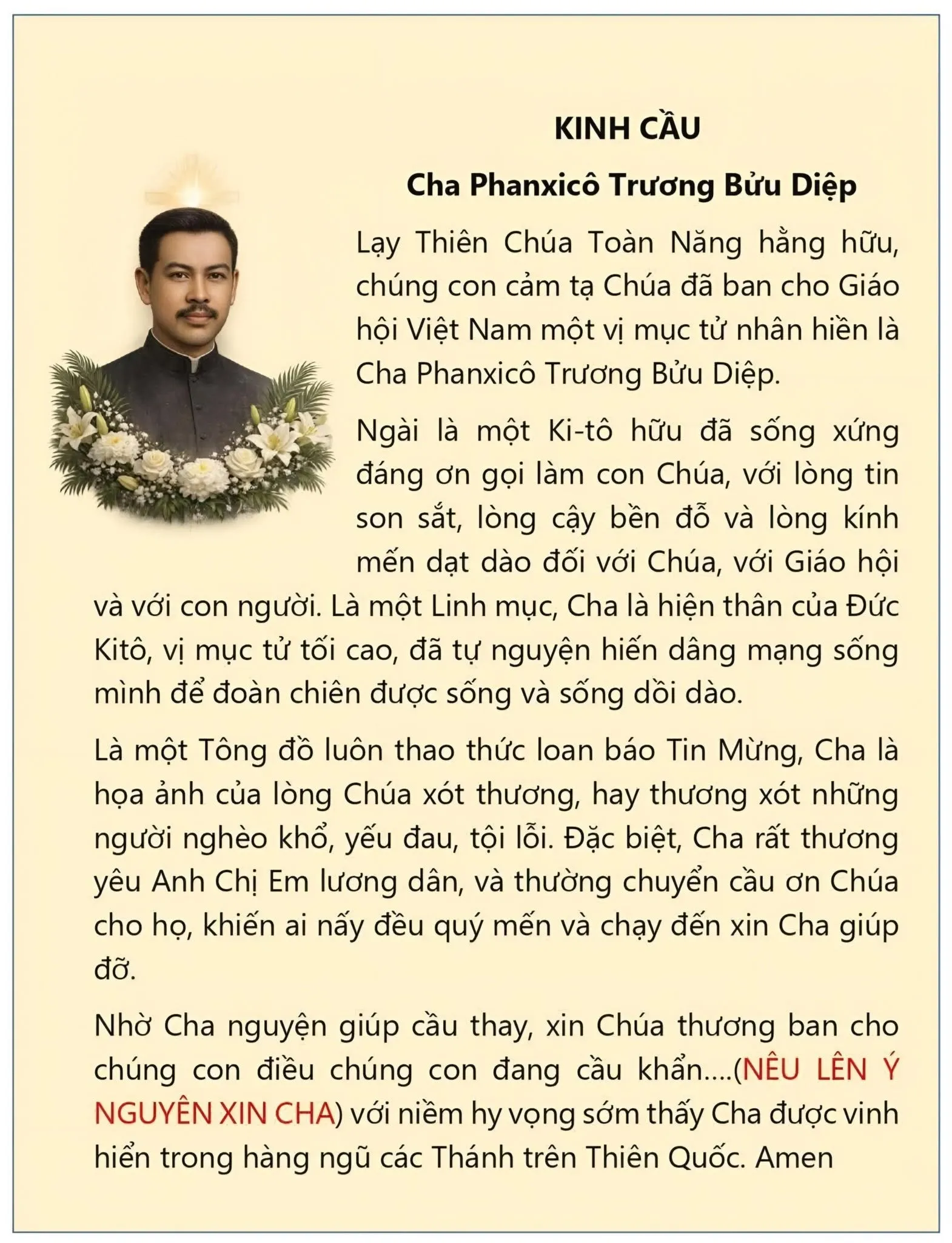 Kinh Khấn Cha Diệp – Bản Kinh Chân Phước Mới Nhất