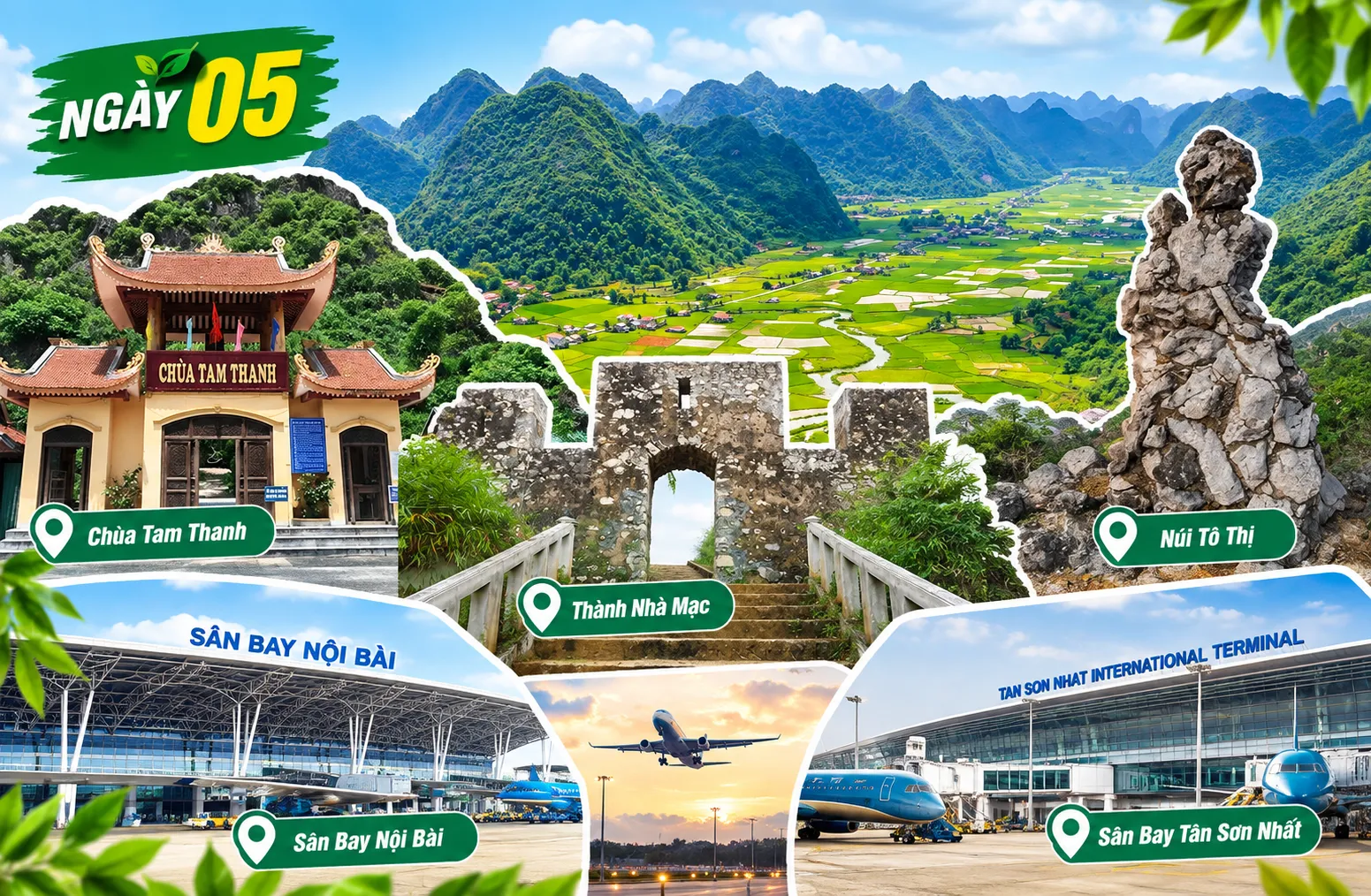 Ngày 5: Chùa Tam Thanh – Thành Nhà Mạc – Núi Tô Thị – Sân Bay Nội Bài – Sân Bay Tân Sơn Nhất